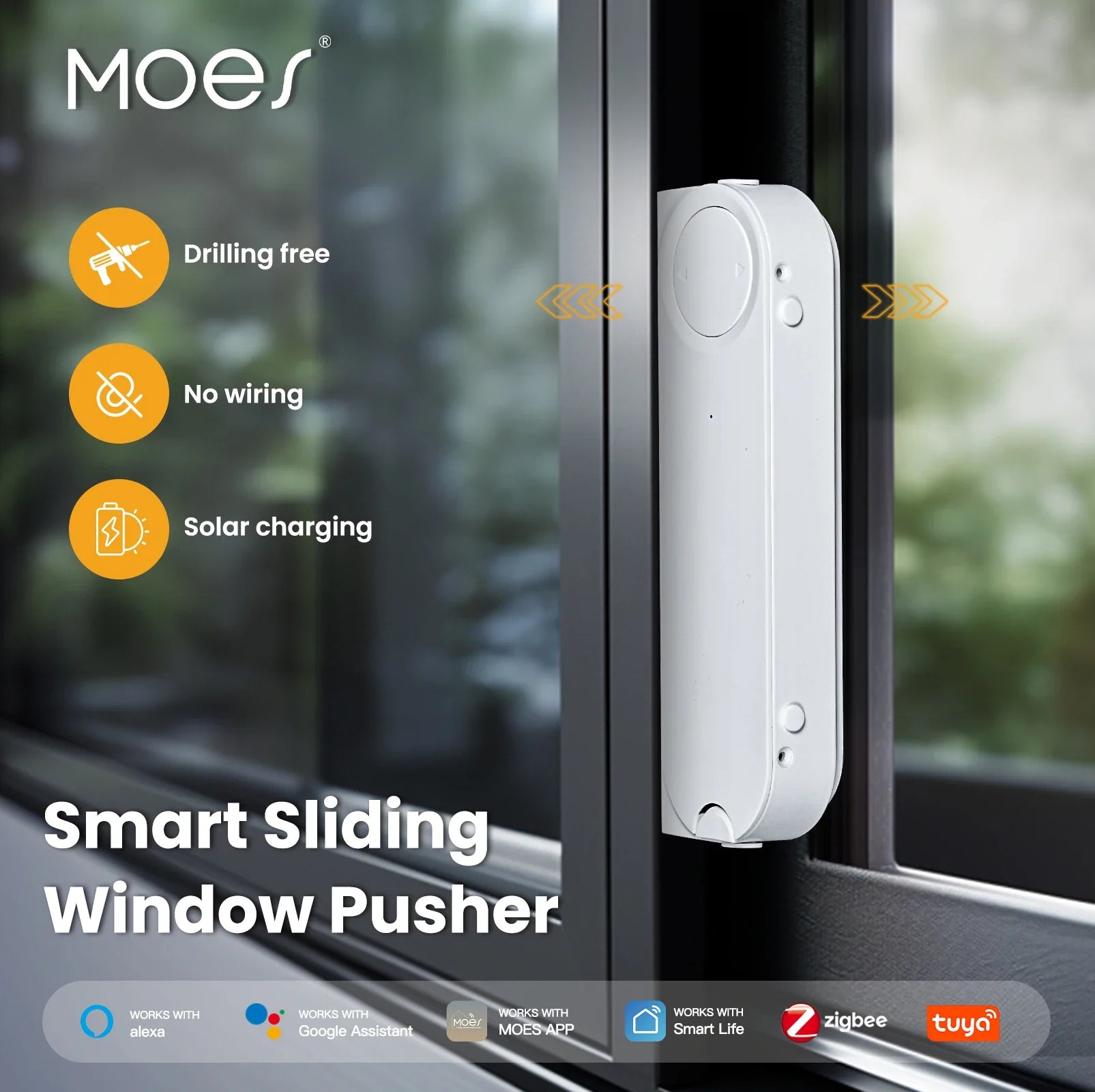MOES ZigBee Smart Window Opener – Solar & App Controlled