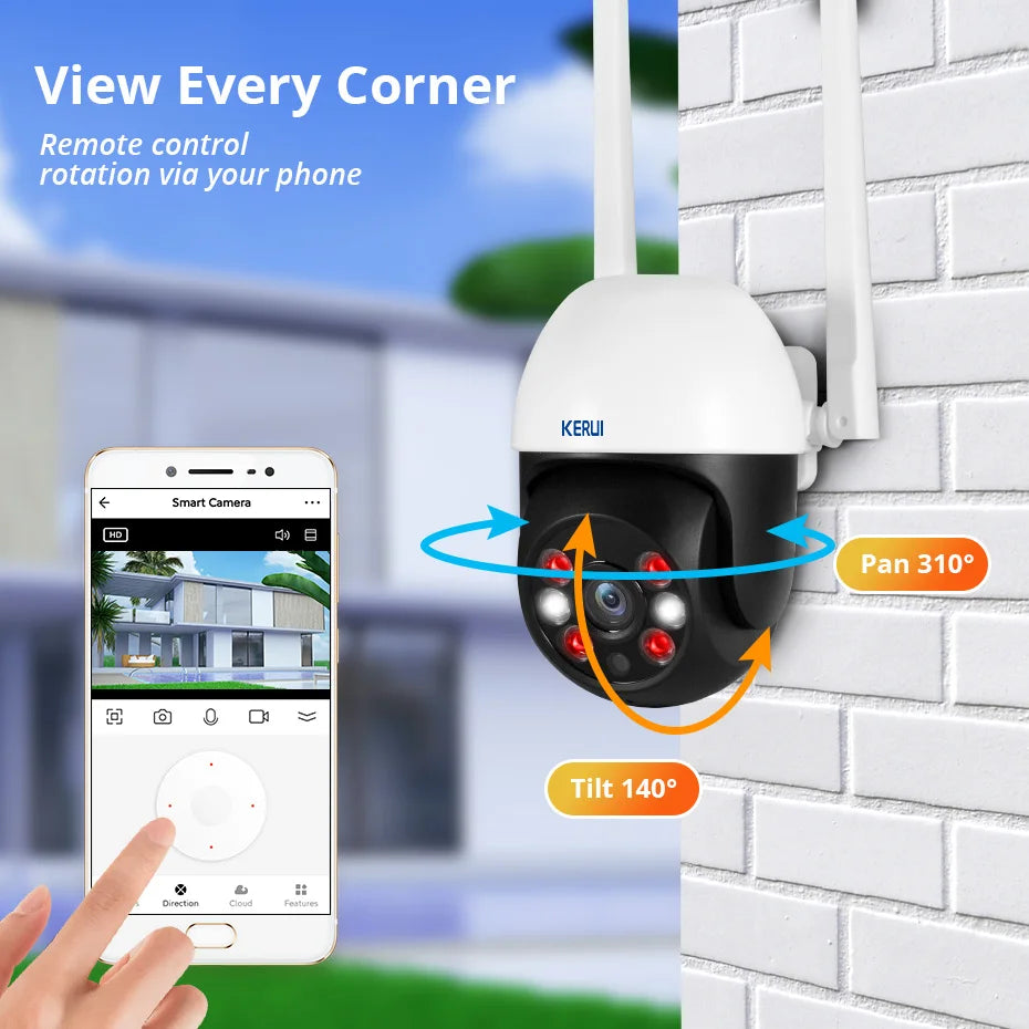 KERUI 10MP 5K Dual-Lens PTZ WiFi Security Camera