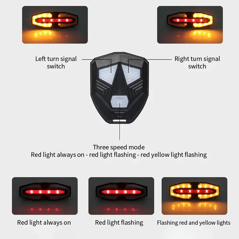USB Rechargeable Wireless Bike Turn Signals