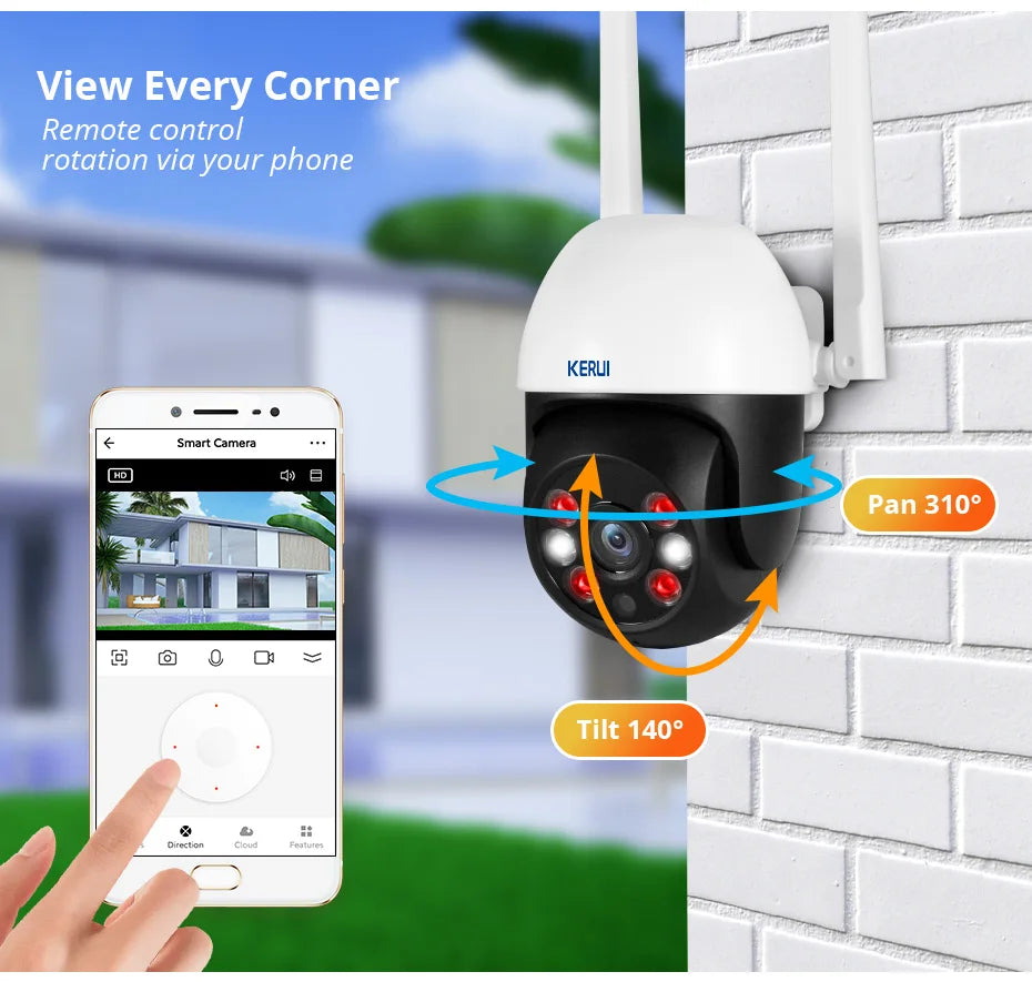 KERUI 10MP 5K Dual-Lens PTZ WiFi Security Camera