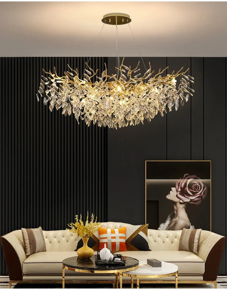 Luxury Gold Crystal LED Chandelier