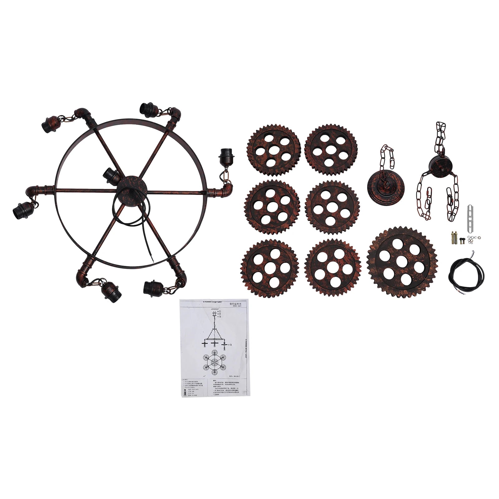 Retro Industrial Gear Chandelier Light