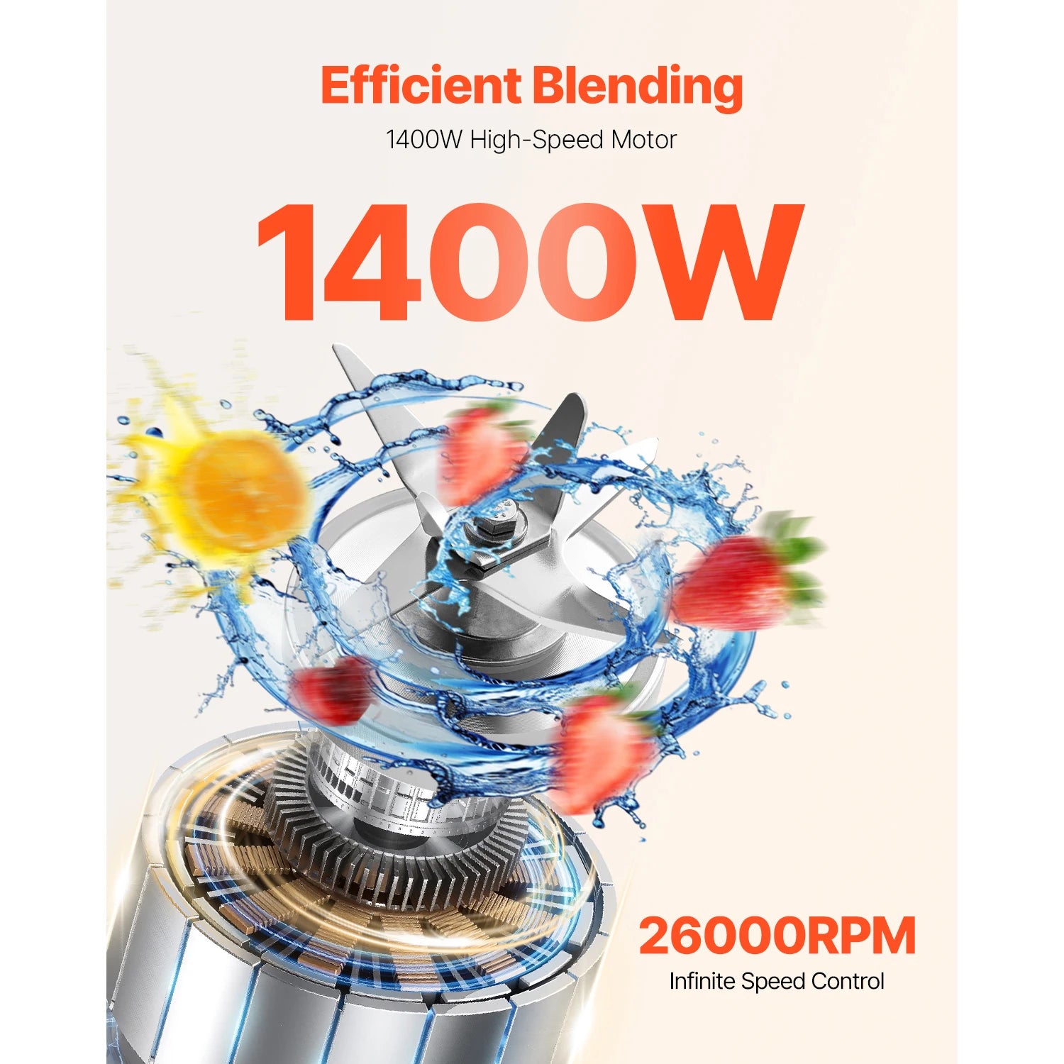 VEVOR 1400W Professional Smoothie Blender
