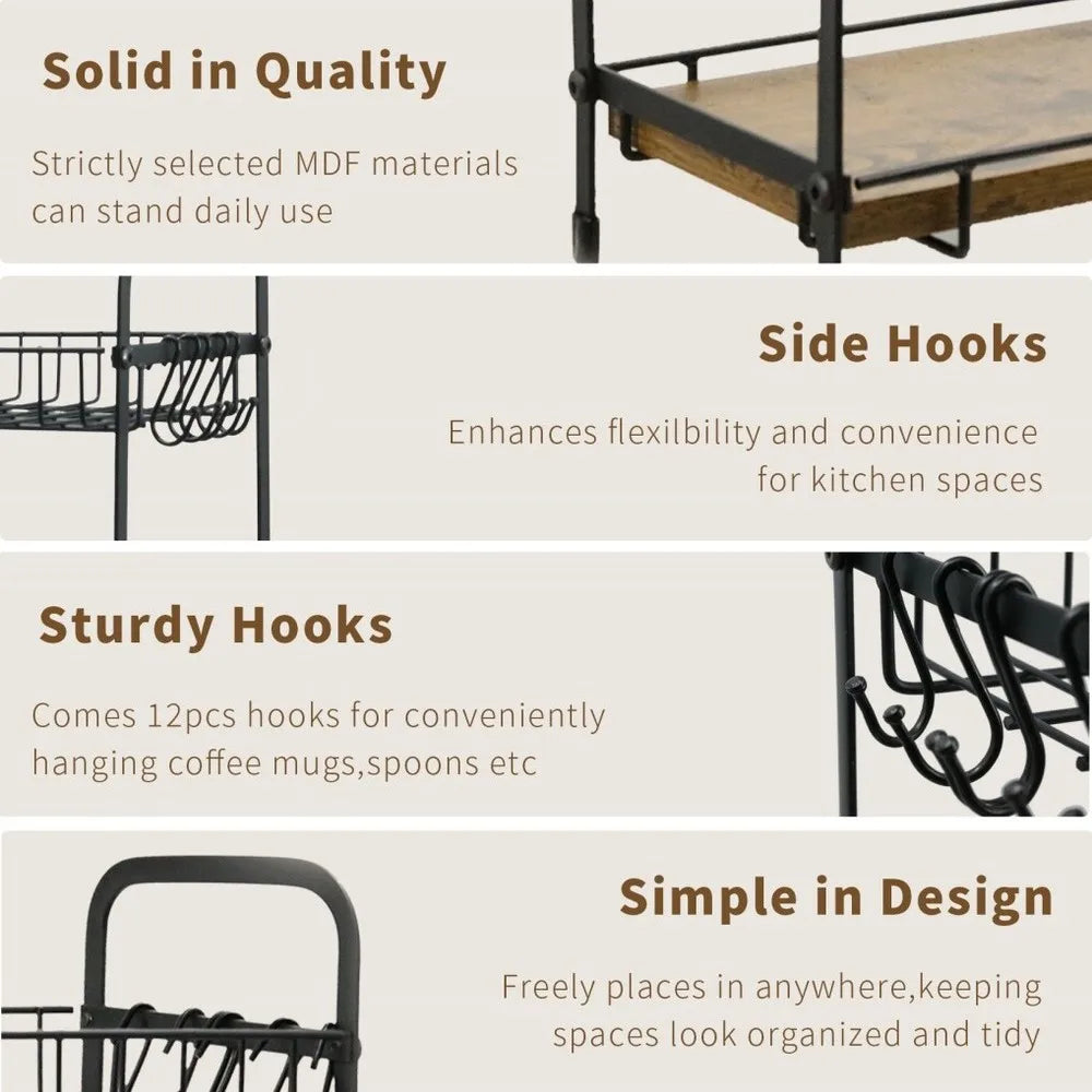 Coffee Mug Tree Holder Stand with 12 Hooks