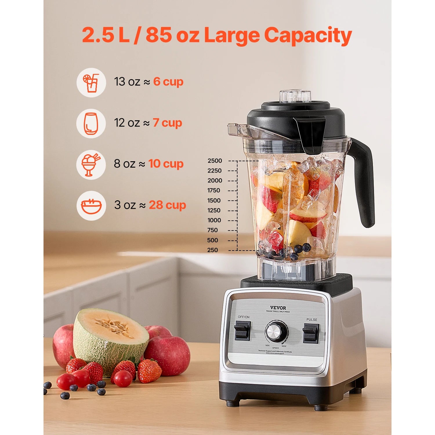 VEVOR 1400W Professional Smoothie Blender