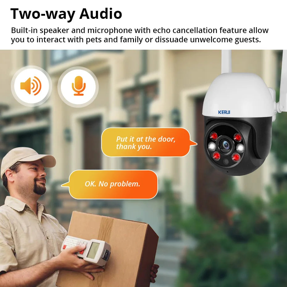KERUI 10MP 5K Dual-Lens PTZ WiFi Security Camera