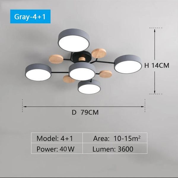 Modern LED Chandelier with 3-Color Modes