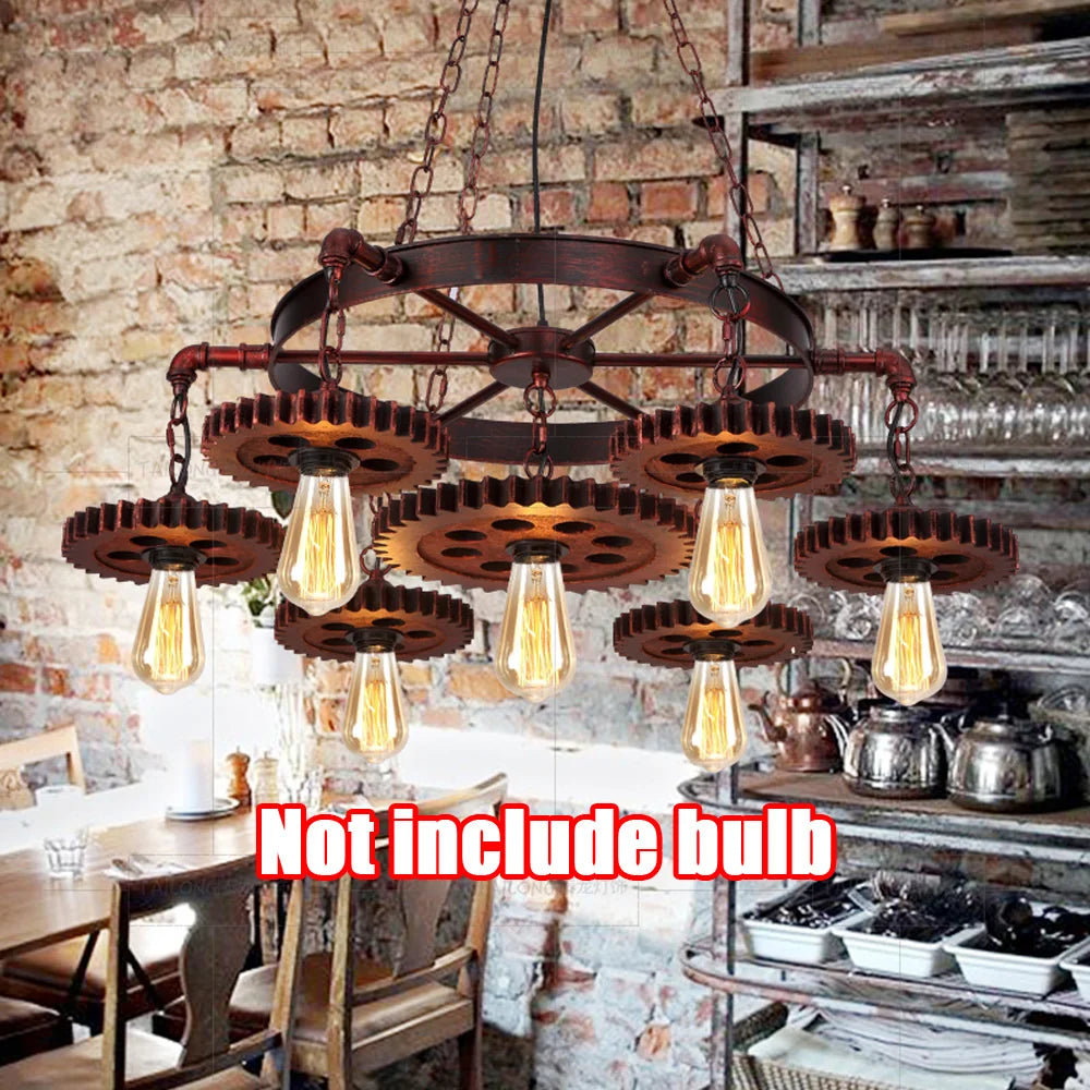 Retro Industrial Gear Chandelier Light