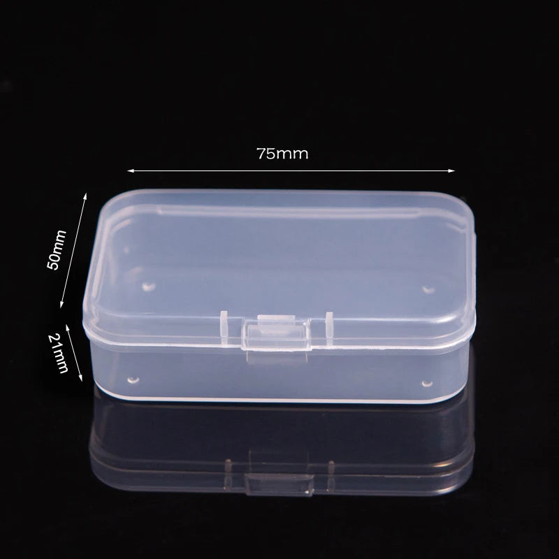 Mini Rectangular Plastic Storage Box – Translucent Jewelry Case