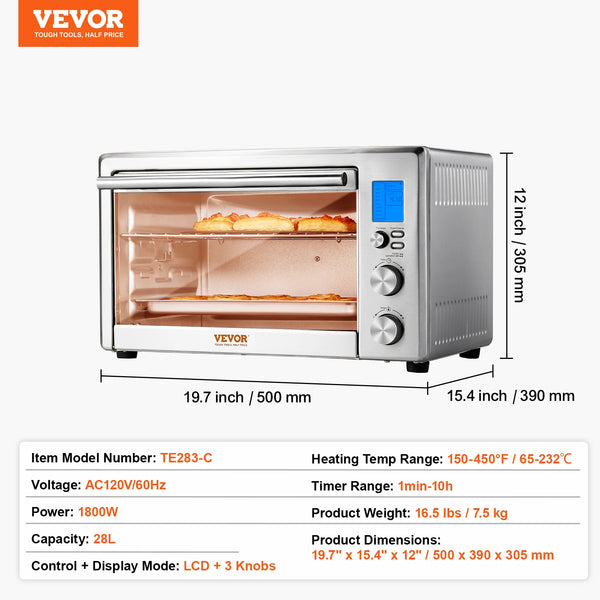 SucceBuy 10-in-1 Countertop Convection Oven 28L