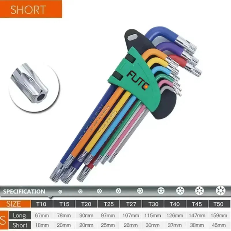 9PCS Long Arm Hex Allen Key Wrench Set (1.5–10mm)