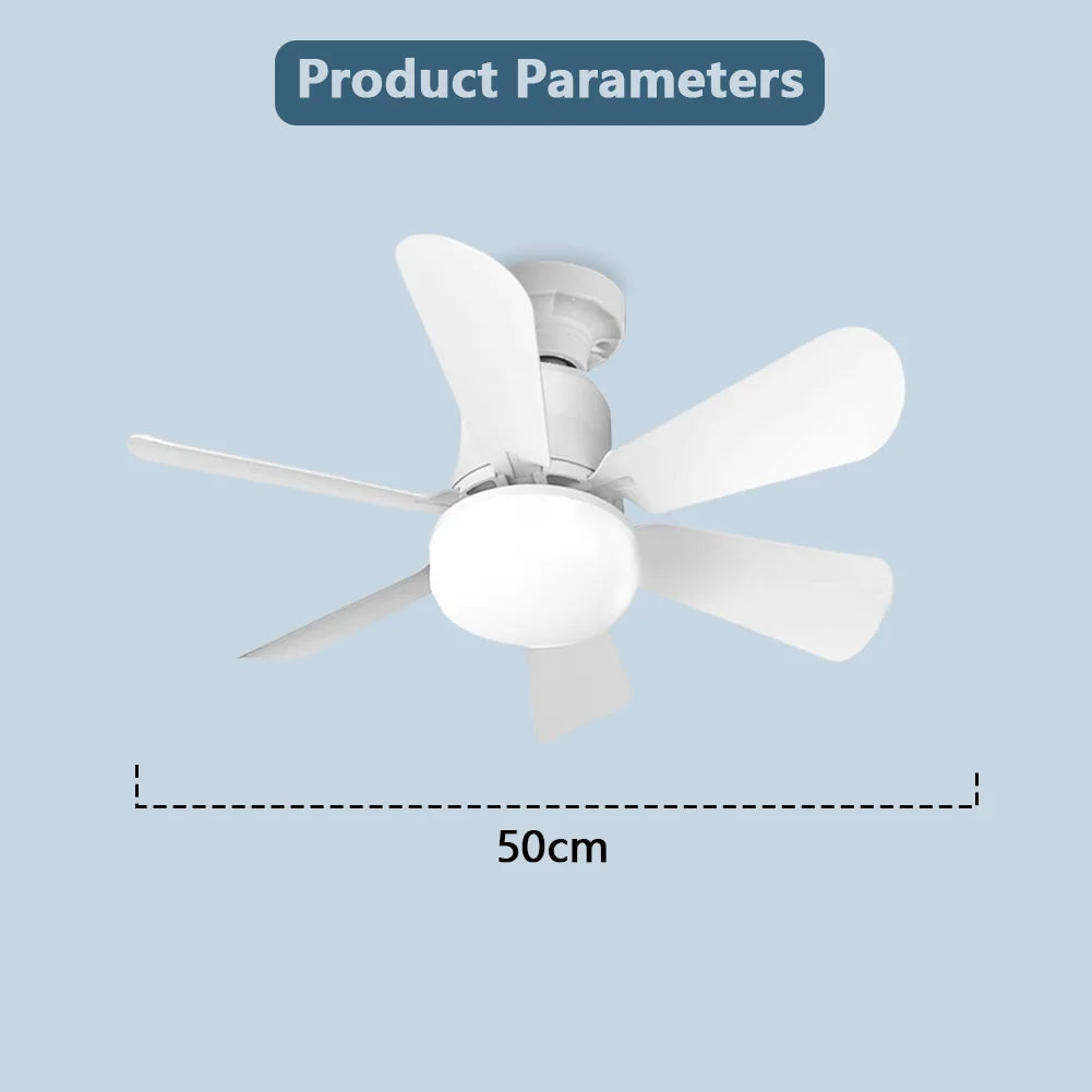 Small Ceiling Fan with Light & Remote