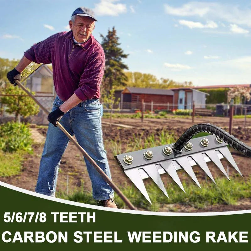 Carbon Steel Garden Hand Rake (5–8 Teeth)