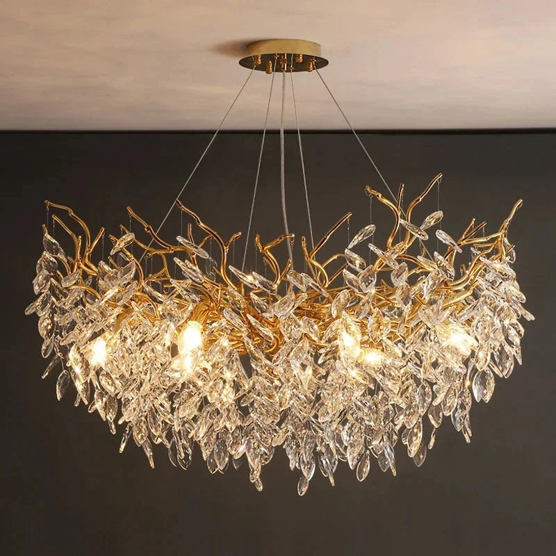 Luxury Gold Crystal LED Chandelier
