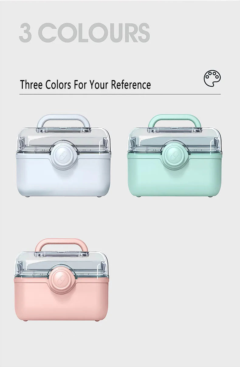 Large Capacity Medicine Storage Box – Portable First Aid Organizer