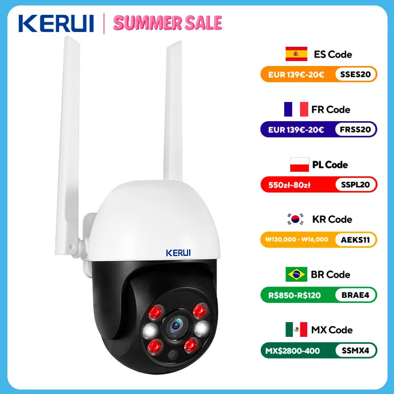 KERUI 10MP 5K Dual-Lens PTZ WiFi Security Camera