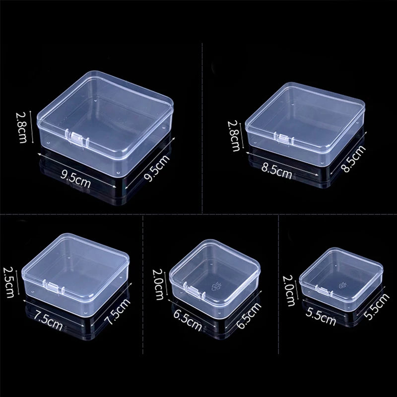 Mini Rectangular Plastic Storage Box – Translucent Jewelry Case