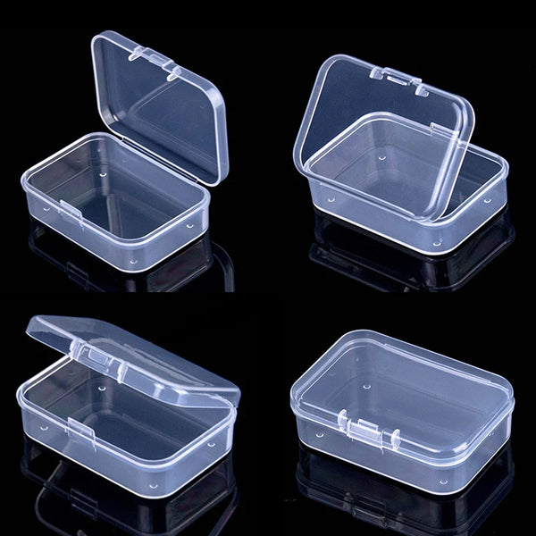 Mini Rectangular Plastic Storage Box – Translucent Jewelry Case