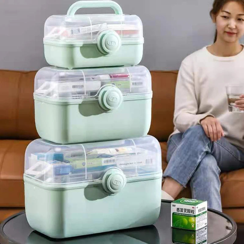 Large Capacity Medicine Storage Box – Portable First Aid Organizer