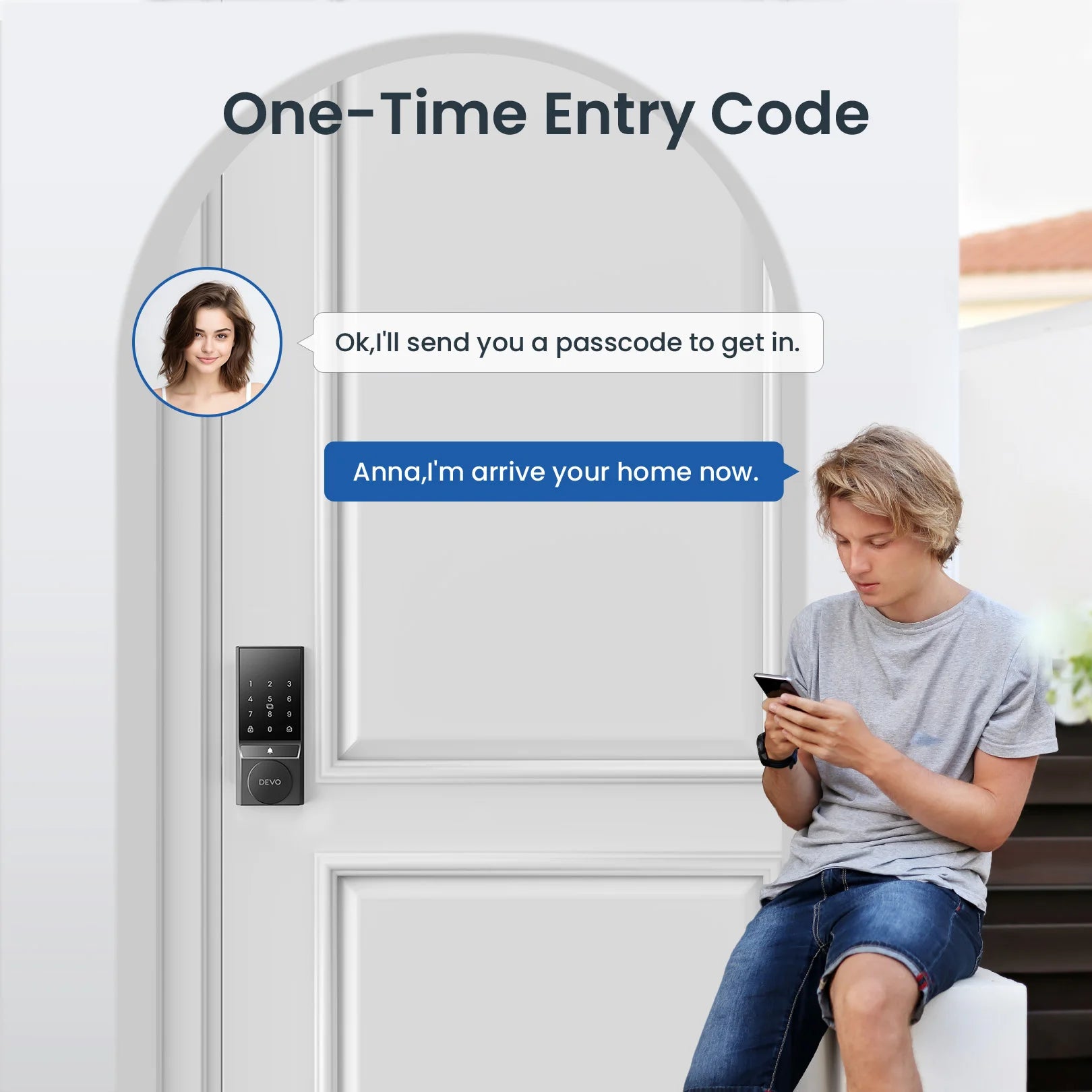 Smart WiFi Door Lock with Doorbell – Keyless Entry & Auto-Lock