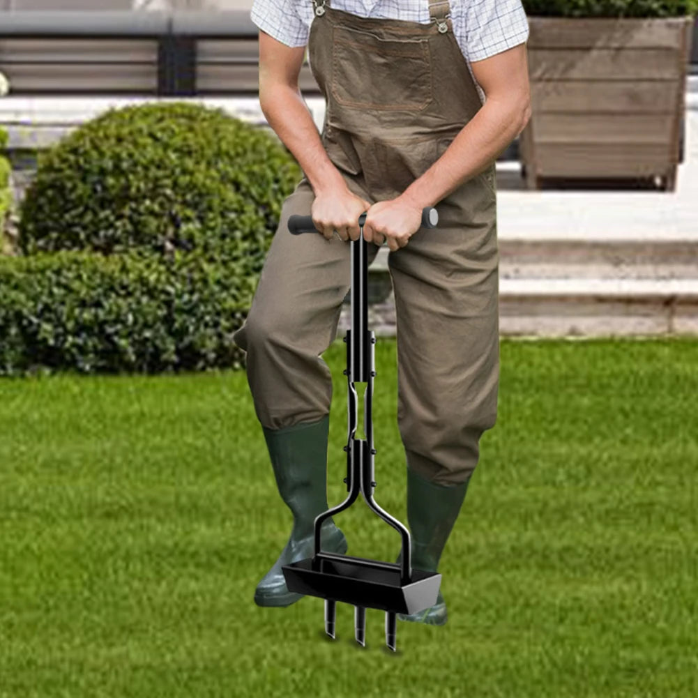 Manual Lawn Aerator Coring Tool with Cleaner