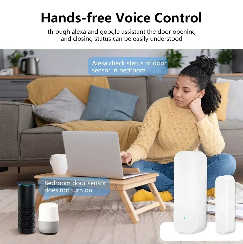 Tuya WiFi/ZigBee Smart Door & Window Sensor – Open/Close Detector