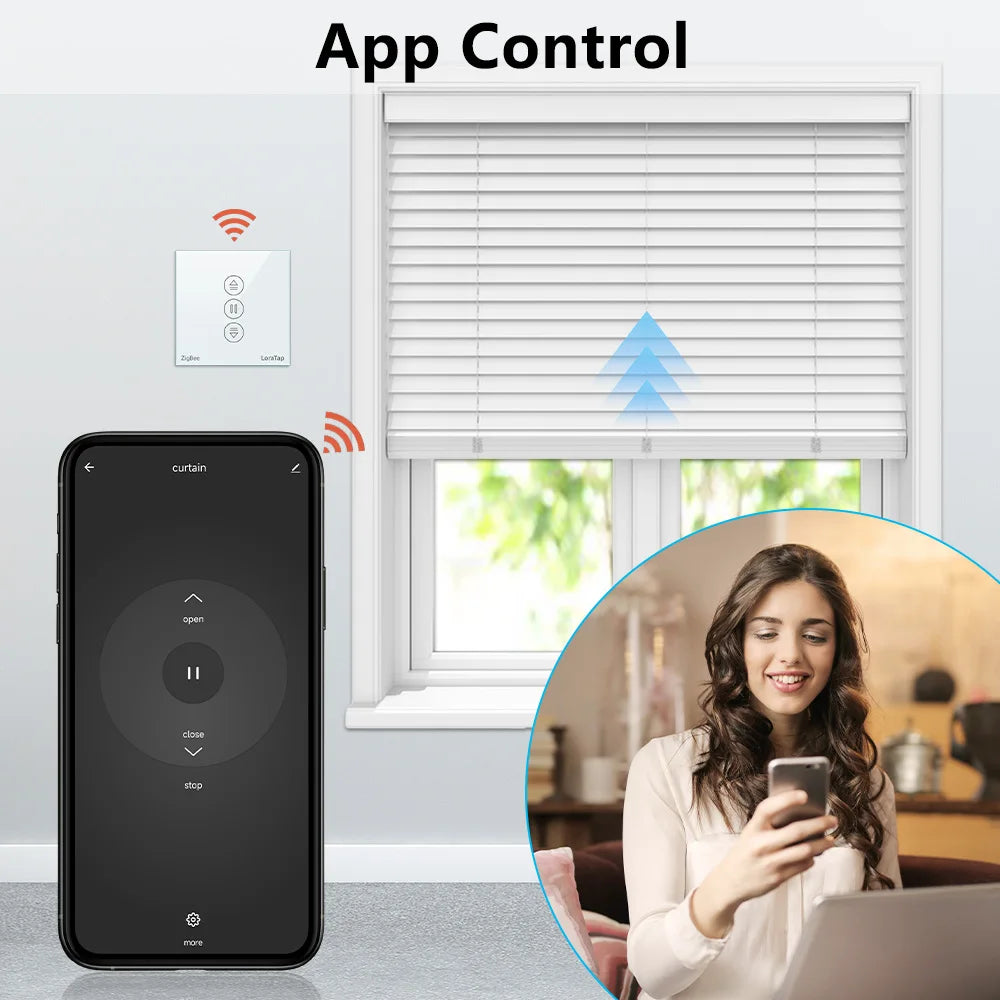 LoraTap ZigBee Curtain & Blind Switch – Smart Motor Control