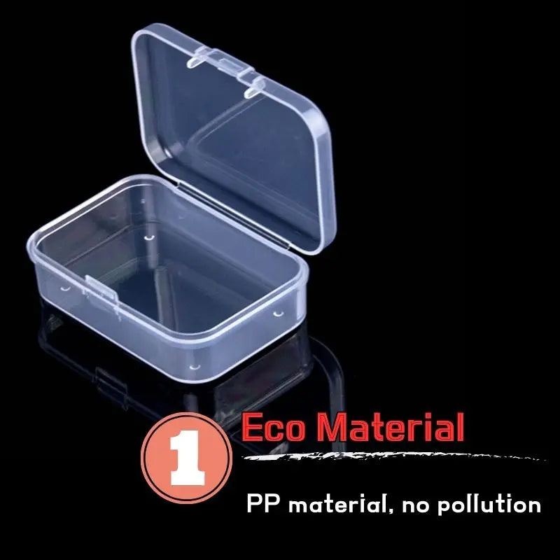 Mini Rectangular Plastic Storage Box – Translucent Jewelry Case