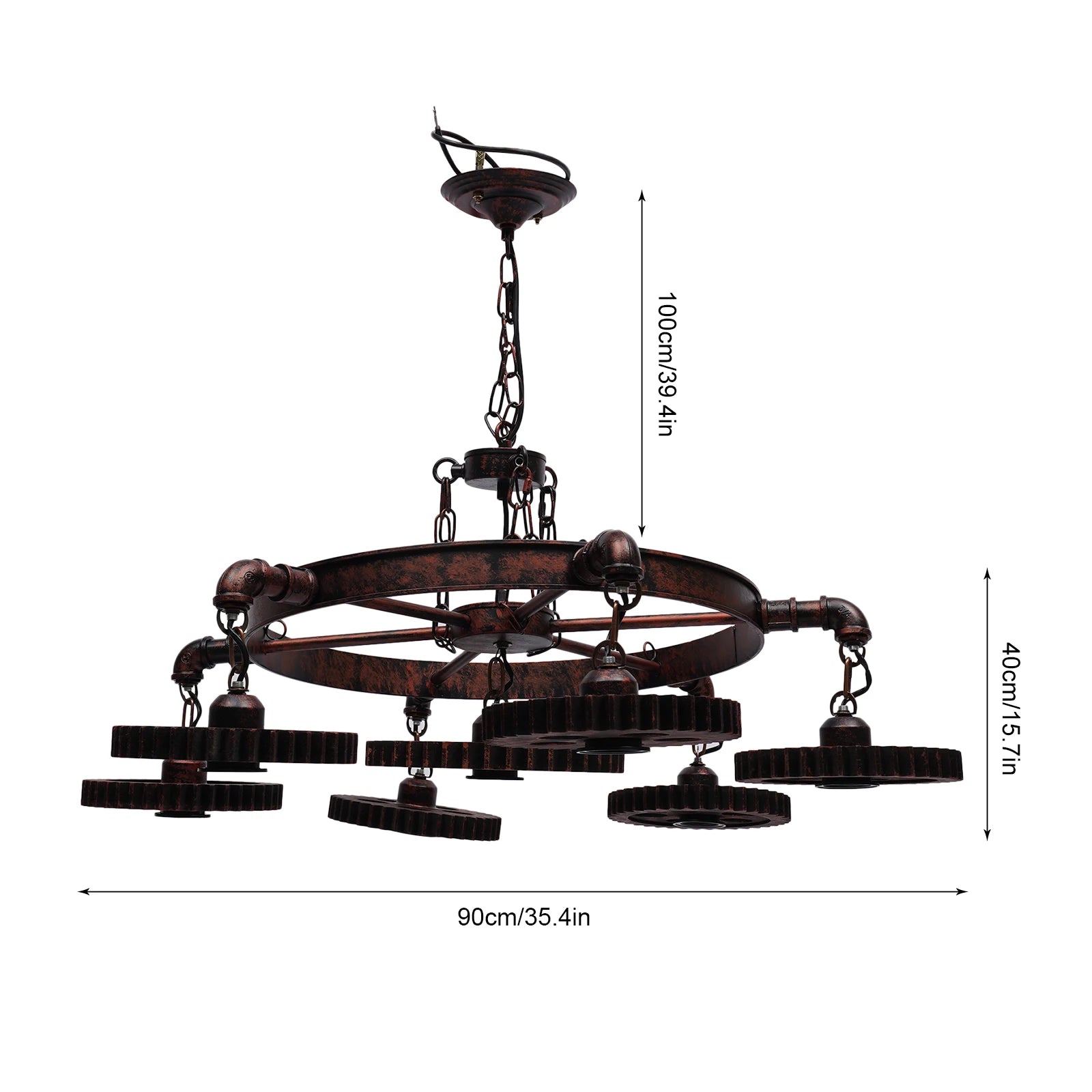 Retro Industrial Gear Chandelier Light