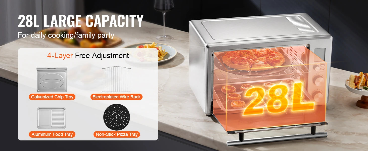 SucceBuy 10-in-1 Countertop Convection Oven 28L
