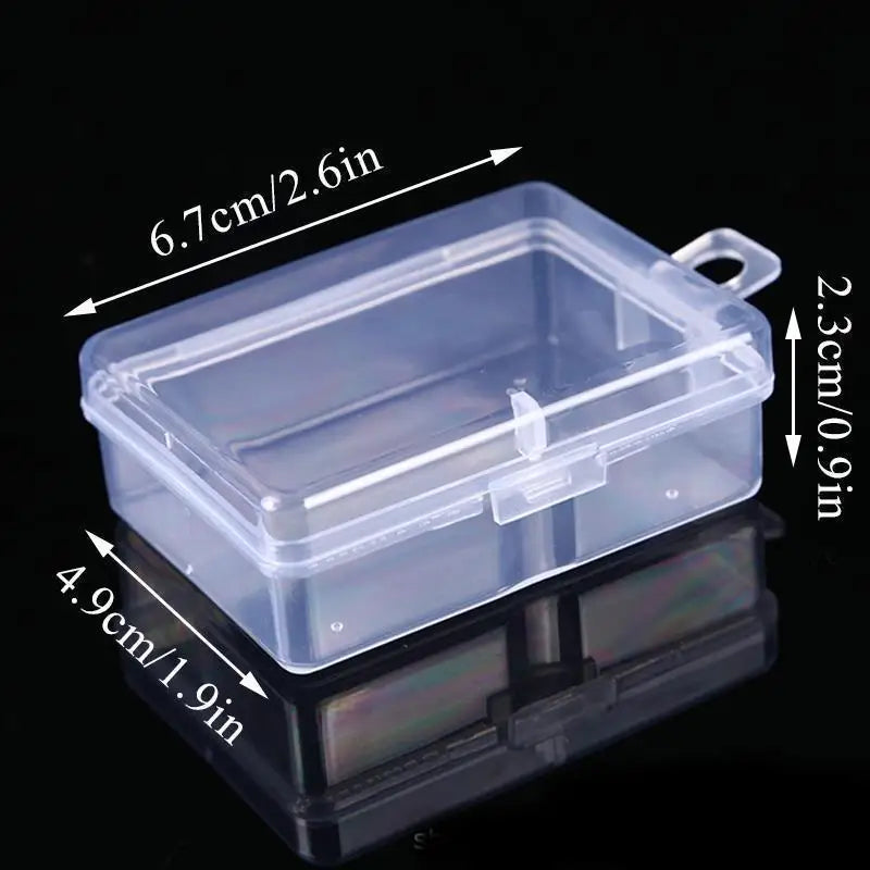Mini Rectangular Plastic Storage Box – Translucent Jewelry Case