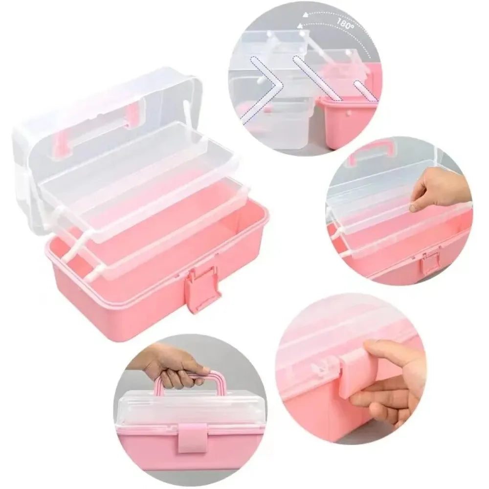 2/3-Layer Foldable Plastic Makeup & Jewelry Organizer