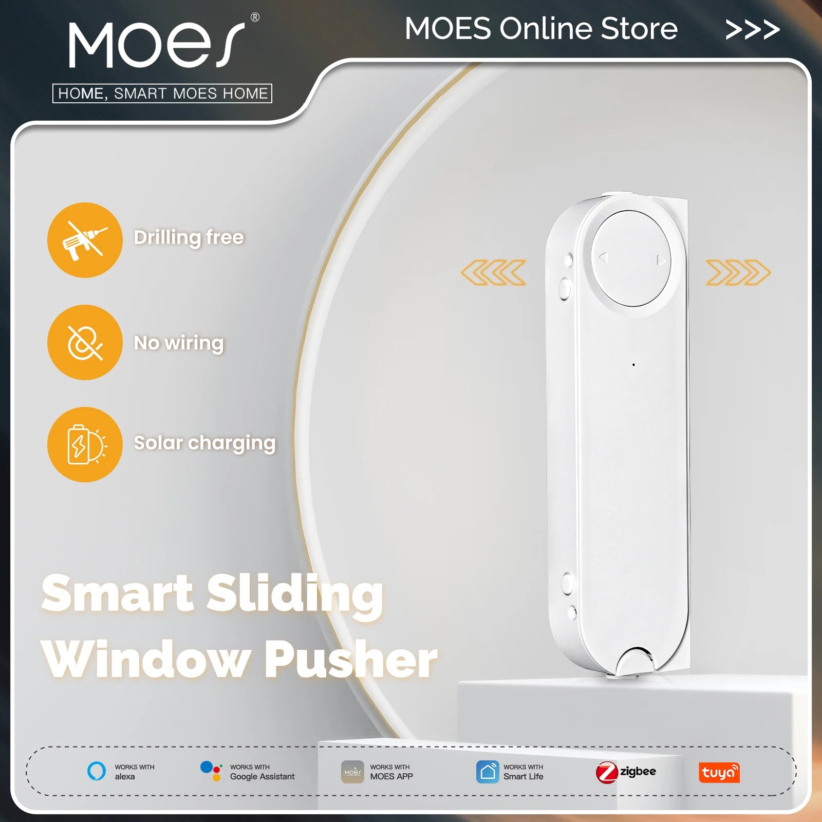 MOES ZigBee Smart Window Opener – Solar & App Controlled