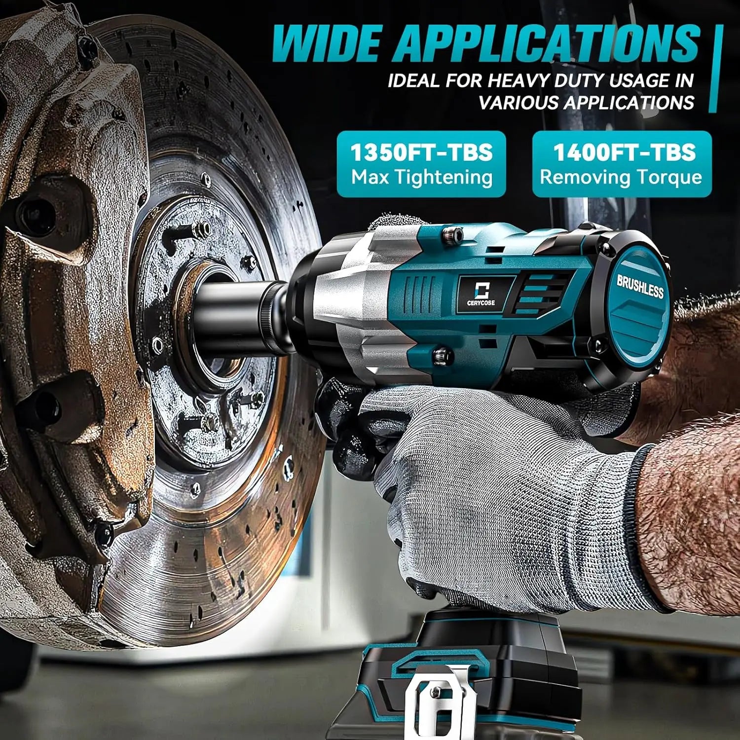 1/2" Cordless Impact Wrench – 1400 Ft-Lbs for Makita Battery