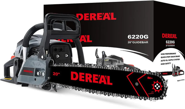 62CC 20" Gas Chainsaw – 3.4HP 2-Stroke Engine