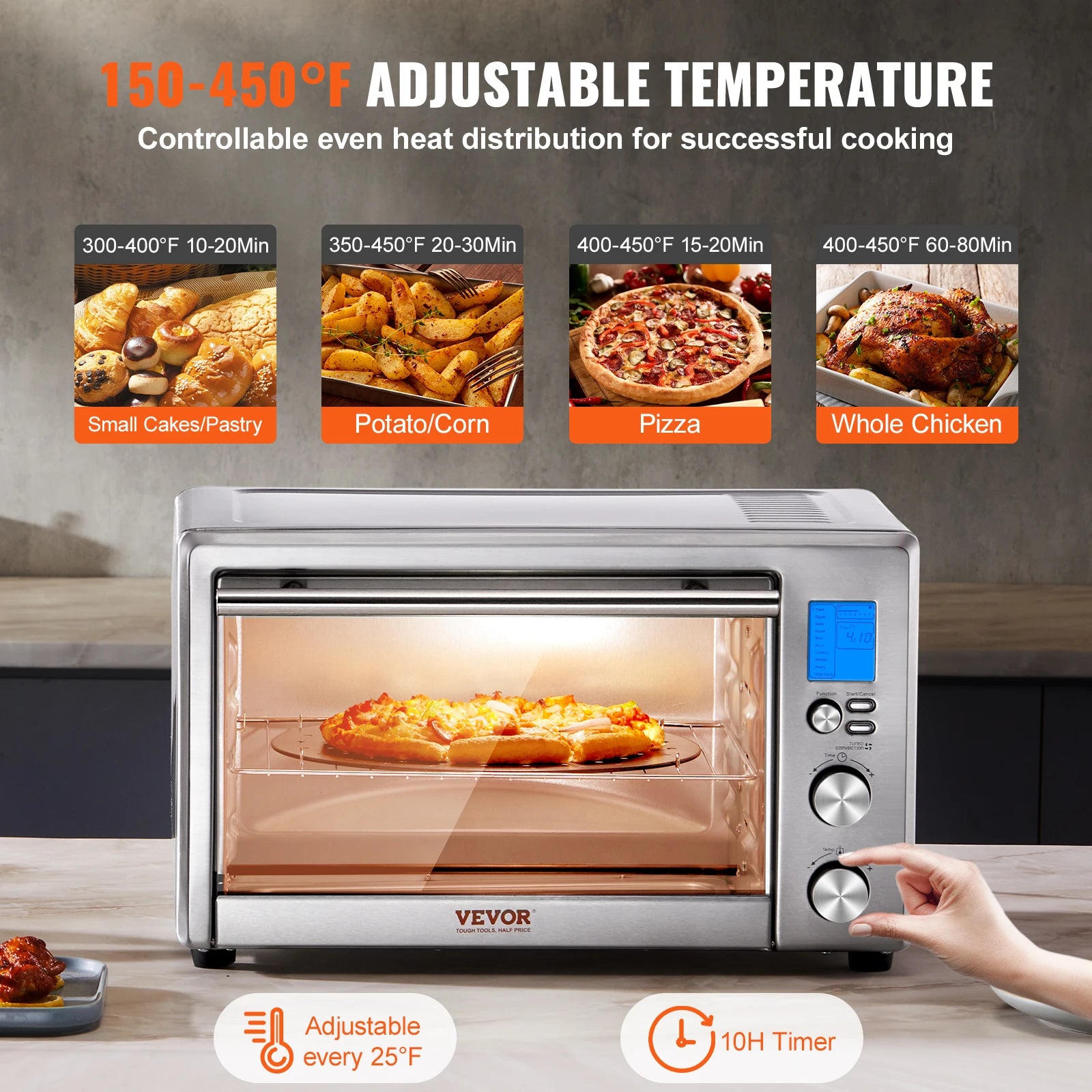 SucceBuy 10-in-1 Countertop Convection Oven 28L
