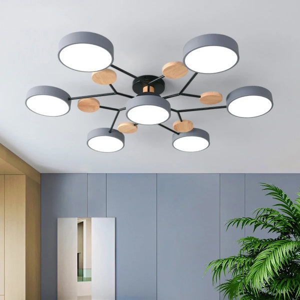 Modern LED Chandelier with 3-Color Modes