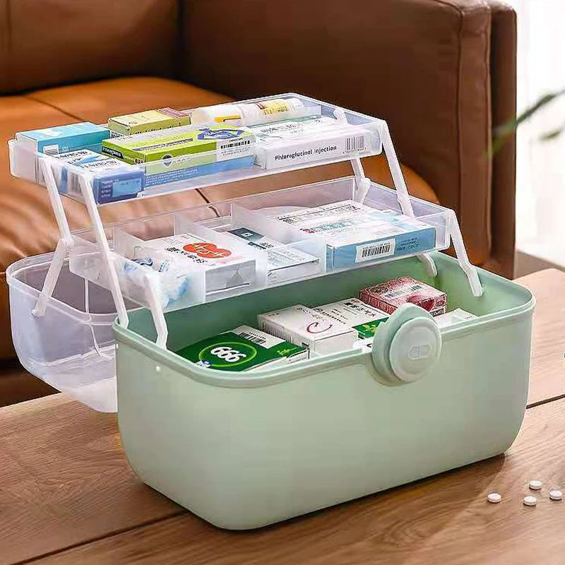 Large Capacity Medicine Storage Box – Portable First Aid Organizer