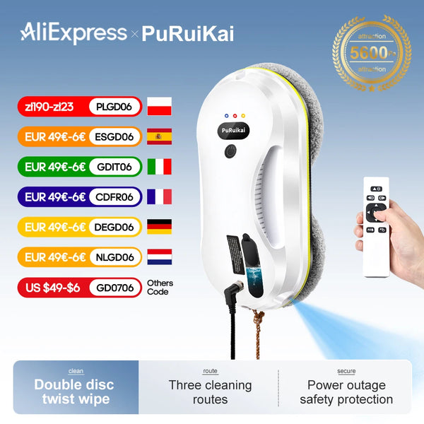 Automatic Window Cleaning Robot with Water Spray