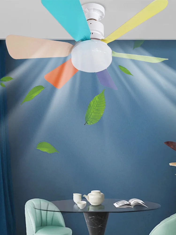 Small Ceiling Fan with Light & Remote