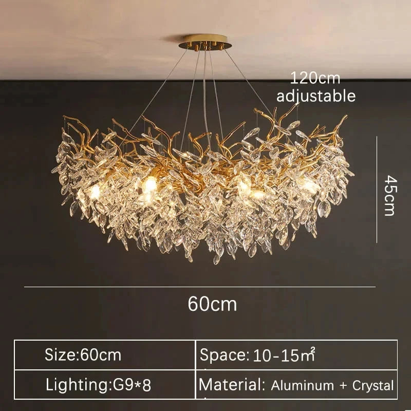 Luxury Gold Crystal LED Chandelier