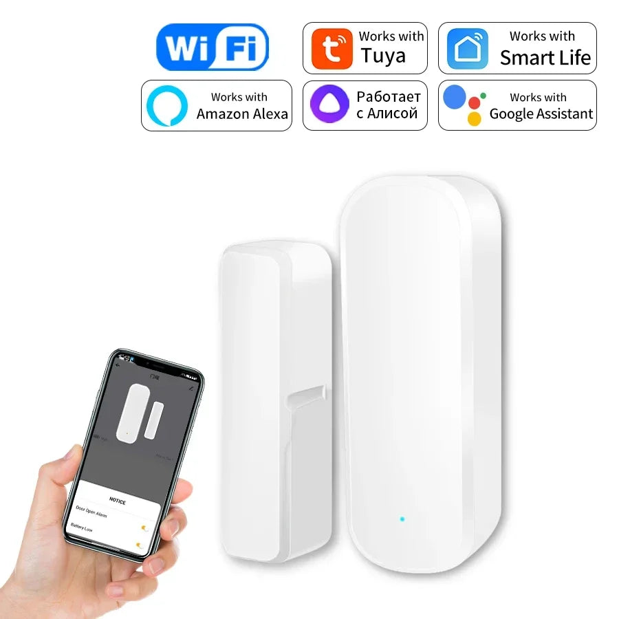 Tuya WiFi/ZigBee Smart Door & Window Sensor – Open/Close Detector