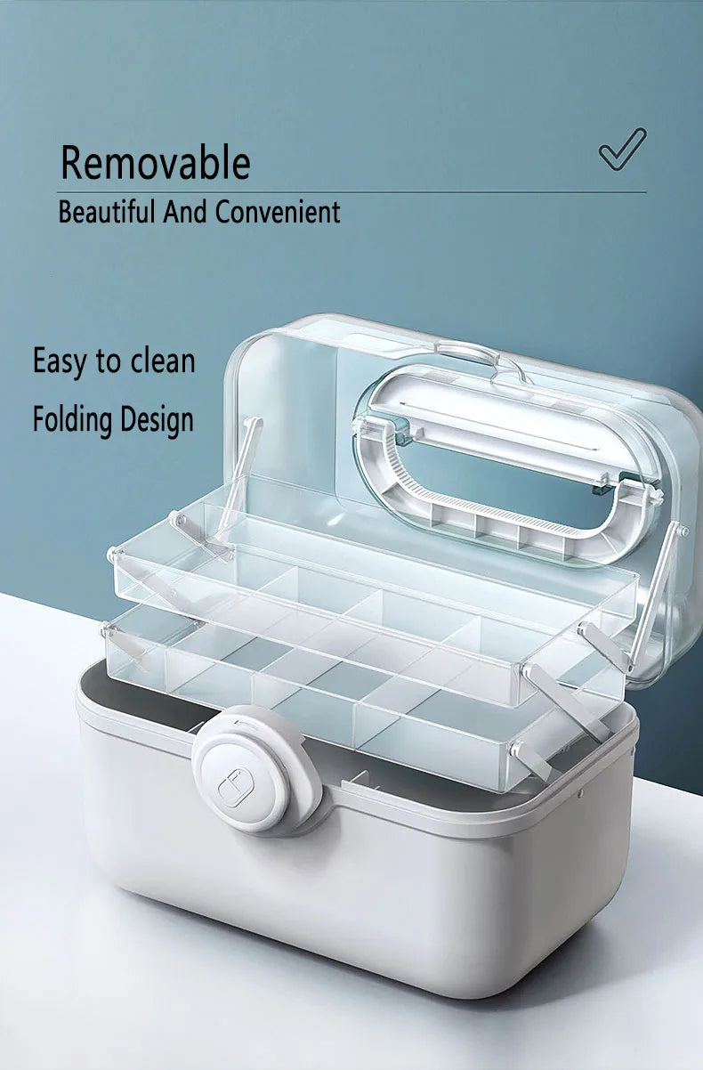 Large Capacity Medicine Storage Box – Portable First Aid Organizer