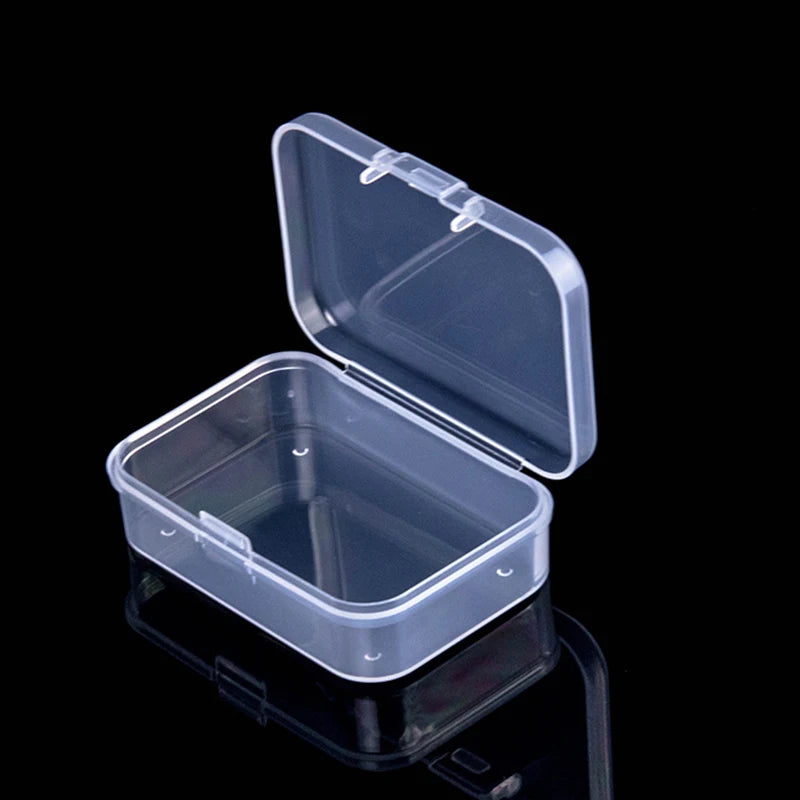 Mini Rectangular Plastic Storage Box – Translucent Jewelry Case