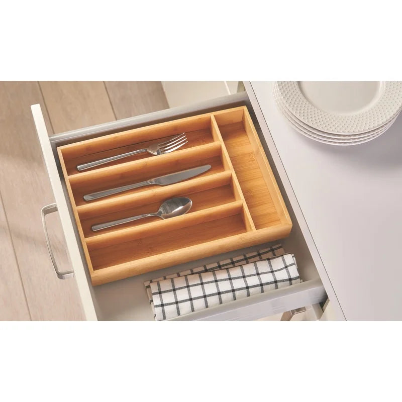 Natural Bamboo Silverware Organizer