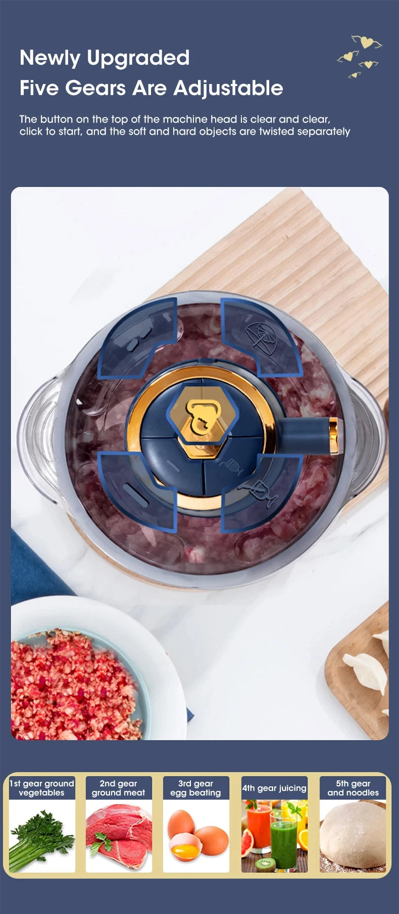 5L Electric Meat Grinder & Food Processor