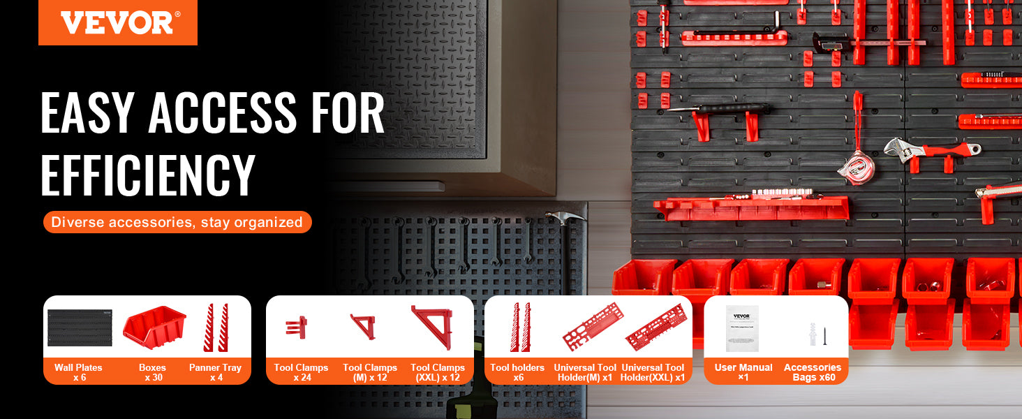 VEVOR Wall-Mounted Storage Bins Rack Organizer