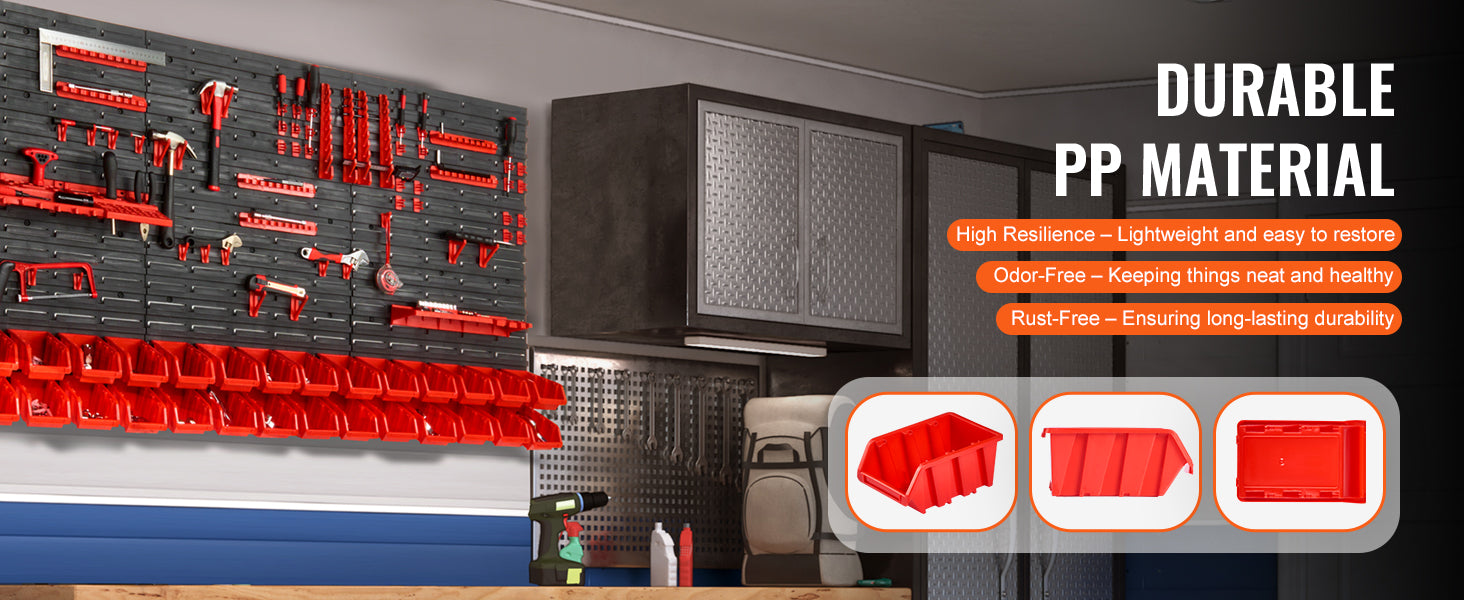 VEVOR Wall-Mounted Storage Bins Rack Organizer