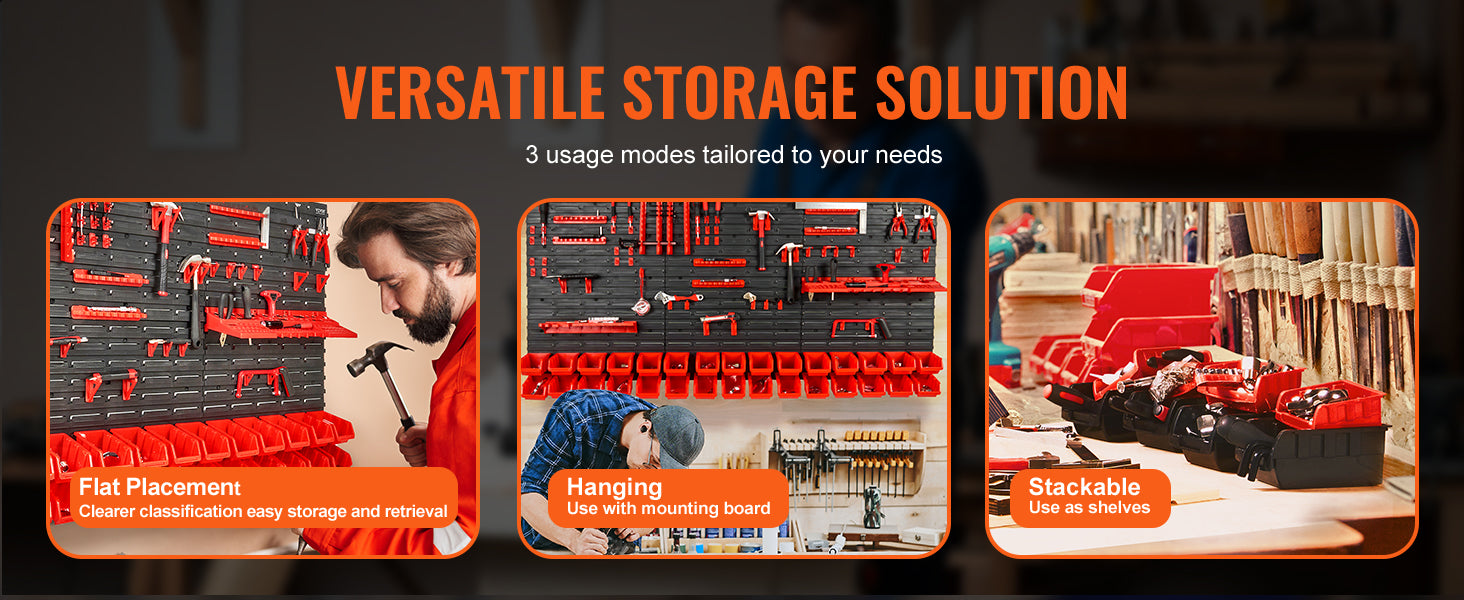 VEVOR Wall-Mounted Storage Bins Rack Organizer